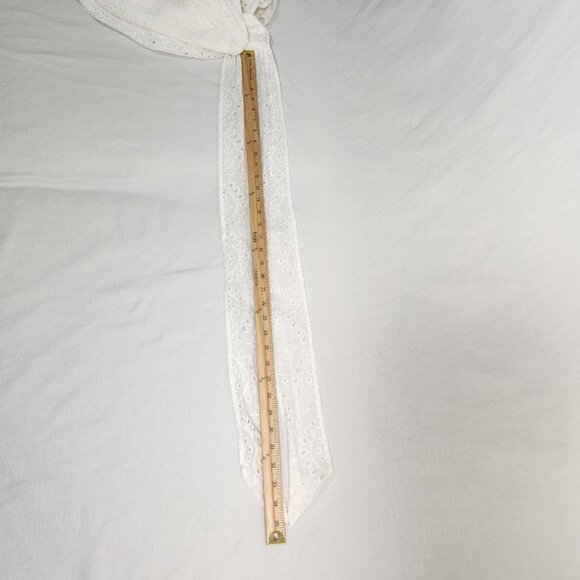 THE IMPECCABLE PIG Cut it Out Romantic White Eyelet Mini Dress Size L LIKE NEW! - Picture 15 of 16